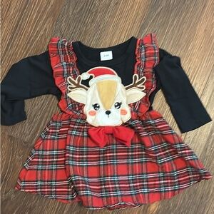 Red Plaid Reindeer Dress